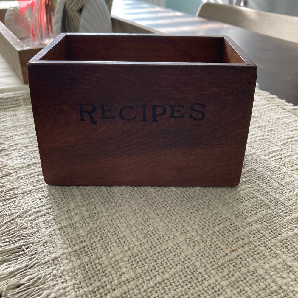 Classic Wooden Recipe Box - Picture 1 of 9